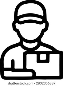 a bold black and white vector illustration of a shipper