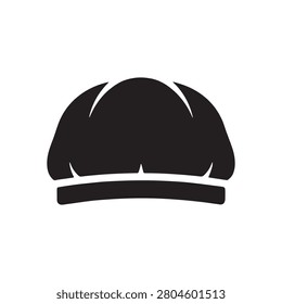 A bold black and white vector silhouette of a traditional chef hat or toque, ideal for culinary branding, restaurant logos, and cooking icons.