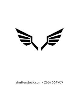 Bold black wings graphic design.