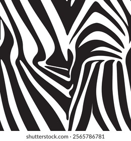 A bold black-and-white zebra stripe pattern, ideal for textiles, backgrounds, and creative designs.