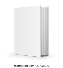 Bold blank book, perpective view on white background, vector illustration