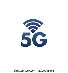 Audaz texto azul 5g con símbolo de conexión a internet que representa Internet de las cosas, conectividad rápida a Internet, futuro de la movilidad, comunicación a través de datos móviles y más conceptos relacionados con la tecnología.