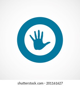 bold blue border circle arm symbol
