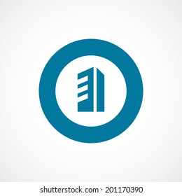 bold blue border circle building icon