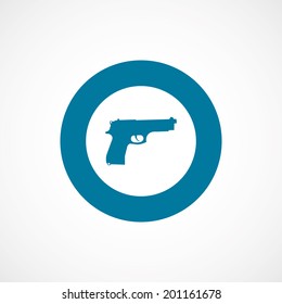 bold blue border circle gun icon
