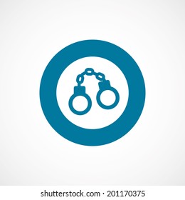 bold blue border circle handcuffs icon