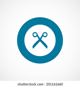 bold blue border circle scissors icon