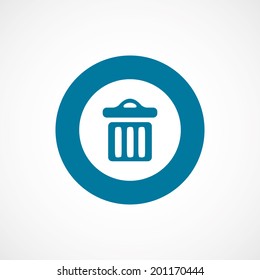 bold blue border circle trash bin icon