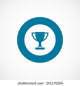 bold blue border circle winner cup icon
