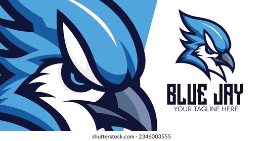 Bold Blue Jay Identity: Mascot Vector Logo Concept with Modern Illustration for Sport, Esport Team, Badge, Emblem, T-Shirt Printing