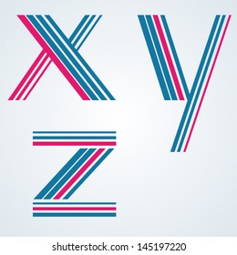 Bold Blue Lines Letters X Y Z