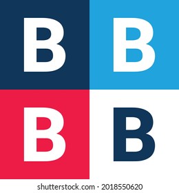 Bold blue and red four color minimal icon set
