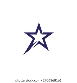 Icono de estrella azul audaz con un borde dinámico para la marca y el diseño del logotipo, perfecto para las nuevas empresas tecnológicas y las empresas con visión de futuro, estética moderna