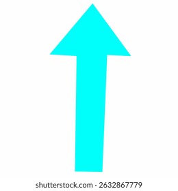 Flecha recta azul negrita que apunta hacia arriba sobre un fondo blanco limpio. Representa crecimiento, dirección, éxito y progreso, infografía, navegación o Web y Diseño gráfico modernos.