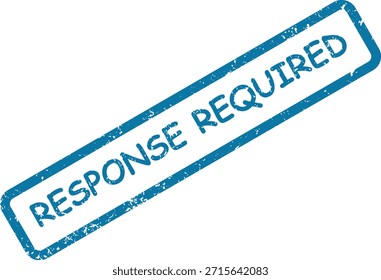 Ein kräftiger blauer, strukturierter Gummistempelabdruck, der betont, dass eine Reaktion obligatorisch ist. Ideal für wichtige Dokumente, die Maßnahmen erfordern.