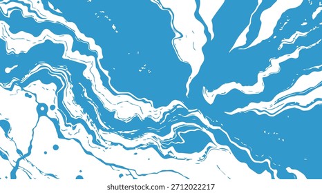 Fondo abstracto del río de mármol azul y blanco	 
