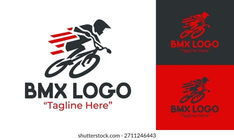 Un audaz emblema de BMX que combina líneas fuertes y Elementos de cultura callejera para una identidad de marca enfocada en la acción.