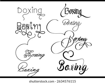Bold Boxing Calligraphy Logo Design | Powerful Sports Typography Emblem, Handcrafted Boxing Sports Logo
