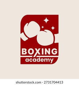 Logotipo de boxe ousado com luvas ícone em estilo minimalista. Adequado para logotipo da academia, marca do clube, identidade do campeonato, logotipo da equipe de luta e organização profissional.