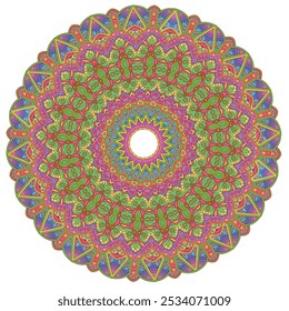 Bold and Bright Multi Color Mandala