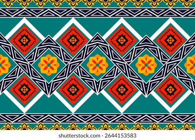 Negrito e brilhante vetor padrão sem emenda com diamantes tribais e linhas afiadas. Adequado para a origem étnica.