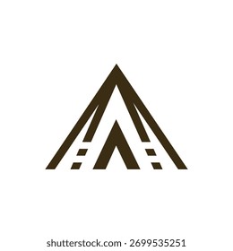 Emblema De Logotipo De Montaña Con Marco En Marrón Audaz Para La Identidad De Marca Al Aire Libre Y El Marketing De Aventuras.
