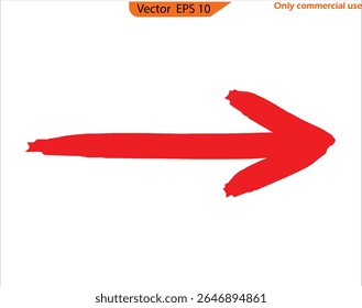 Bold Brush Stroke Arrow Vector with Transparent Background. Creative Element for Advertising and Marketing Campaigns