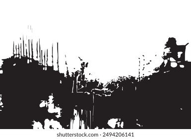 Bold brush stroke with grunge texture. Distress damaged texture. Grainy bold brush strokes texture.