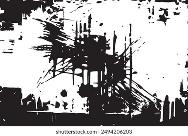 Bold brush stroke with grunge texture. Distress damaged texture. Grainy bold brush strokes texture.
