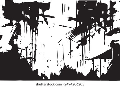 Kühner Pinselstrich mit Grunge-Textur. Beschädigte Textur. Körnige, fette Pinselstriche Textur.