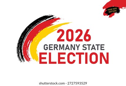Diseño audaz de póster de pinceladas para las elecciones de Alemania de 2026 que genera un fuerte impacto político y cívico
