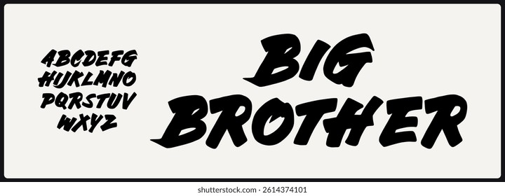 Bold brush vector font. Alphabet handmade brush with uppercase.