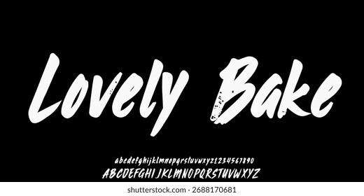 Bold brush vector font. Alphabet handmade brush with uppercase and lowercase.