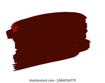 Una pincelada atrevida de pintura granate profunda crea un elemento abstracto llamativo sobre un fondo blanco limpio