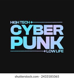 Bold Brutalism Cyberpunk Blue and Pink Gradient Typography with Heavy fuzz effect on Black Background