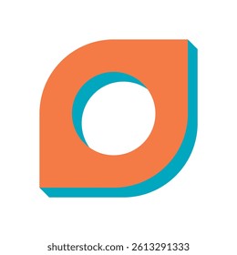 Bold Brutalist abstract shape. Modern geometric figure with a flat design. Iconic circle element with a shadow, capturing the essence of brutalism and Y2K aesthetics. Perfect for contemporary