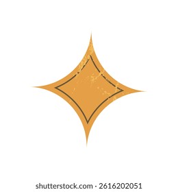 Bold brutalist star icon. Abstract shape with grunge texture. A unique element of brutalism, flat style, suitable for modern projects, tech branding, or artistic expressions.