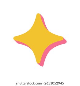 Bold brutalist star shape. Abstract icon with flat figure and graphic element. This unique symbol casts intriguing shadows, ideal for modern design projects and y2k aesthetic themes.