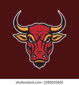 Bold Bull Head Image With Thick and Stunning Line Art Made in Computer Vector