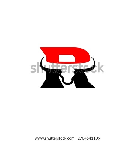 Bold bull letter logo combining strong alphabet form with fierce horned character. Powerful, dynamic, and iconic vector design ideal for branding, monogram, mascot, and modern identity.