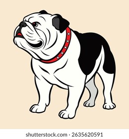 Bold bulldog vector illustration. Clean, scalable design ideal for logos, merchandise, and graphic projects. Isolated on white background.