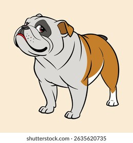 Bold bulldog vector illustration. Clean, scalable design ideal for logos, merchandise, and graphic projects. Isolated on white background.