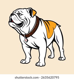 Bold bulldog vector illustration. Clean, scalable design ideal for logos, merchandise, and graphic projects. Isolated on white background.