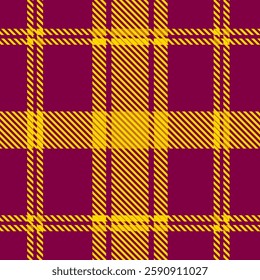 Bold burgundy and gold tartan pattern with a textured weave effect. Great for fall fashion, holiday decor, and festive packaging. Seamless and vibrant.