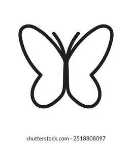 A bold butterfly outline icon with a modern twist, featuring sharp angles and crisp lines. This vector is ideal for striking logo designs and contemporary nature-themed branding projects