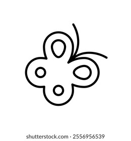 A bold butterfly outline icon with a modern twist, featuring sharp angles and crisp lines. This vector is ideal for striking logo designs and contemporary nature-themed branding projects