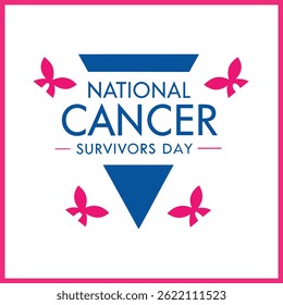Bold Cancer Survivors Day Poster with Colorful Floral Design with vector design

