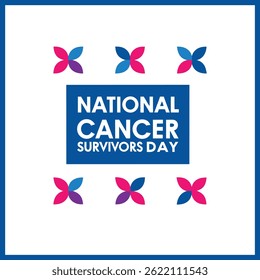 Bold Cancer Survivors Day Poster with Colorful Floral Design with vector design

