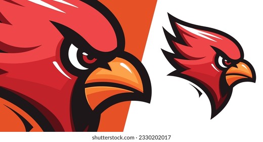 Bold Cardinal Mascot Logo Design: Embodying Modernity for Sports, Esports, Badges, Emblems, and Tees