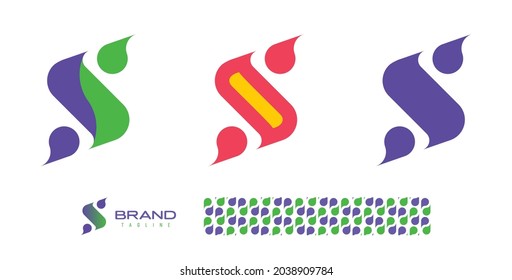 Bold Chat Bubble icon Logo using letter S for social media, fashion, trendy, creative, art, artist, health care related business with color pattern using colours Blue, Orange red gradient for branding